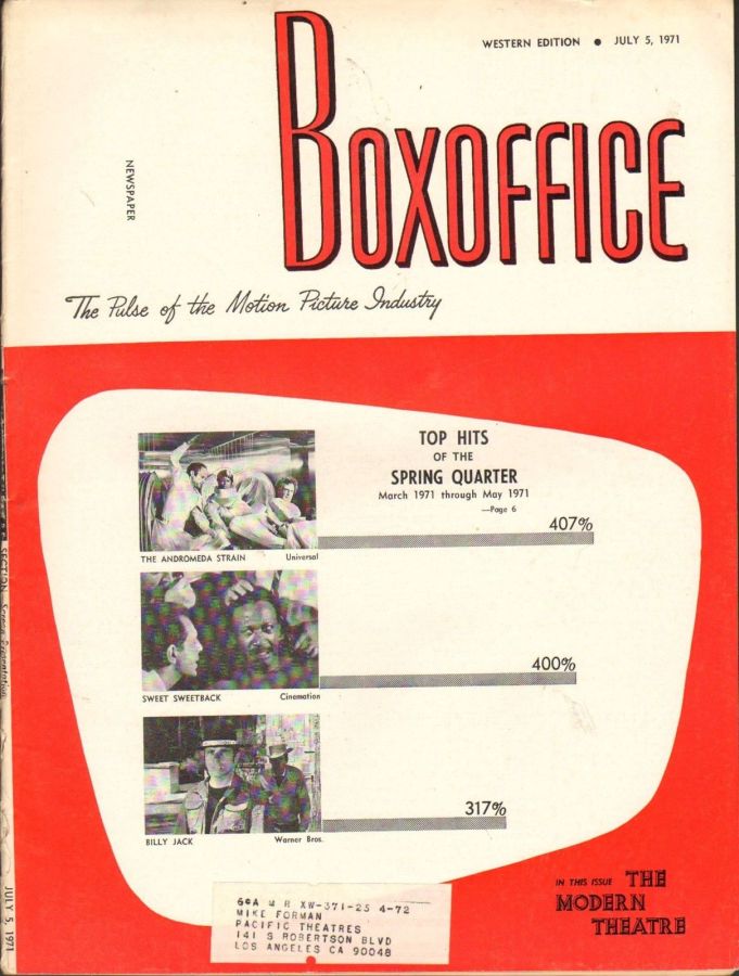 BOXOFFICE magazine side cover 5 July 1971