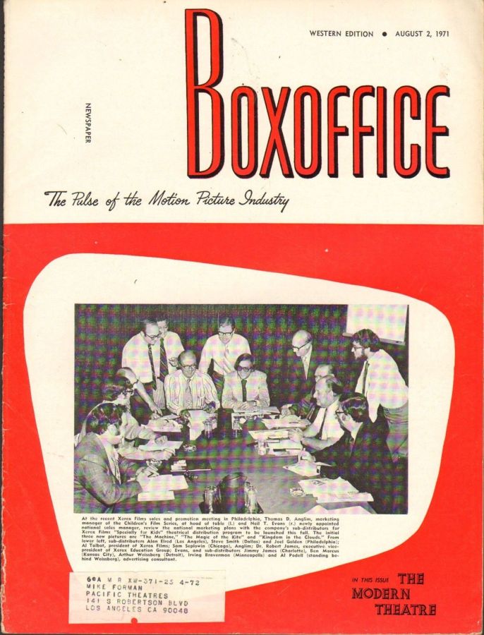 BOXOFFICE magazine side cover 2 August 1971