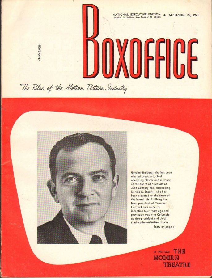 BOXOFFICE magazine side cover 20 September 1971