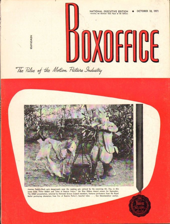 BOXOFFICE magazine side cover 18 October 1971
