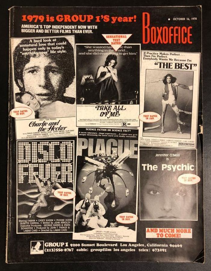 BOXOFFICE magazine side cover 16 October 1978