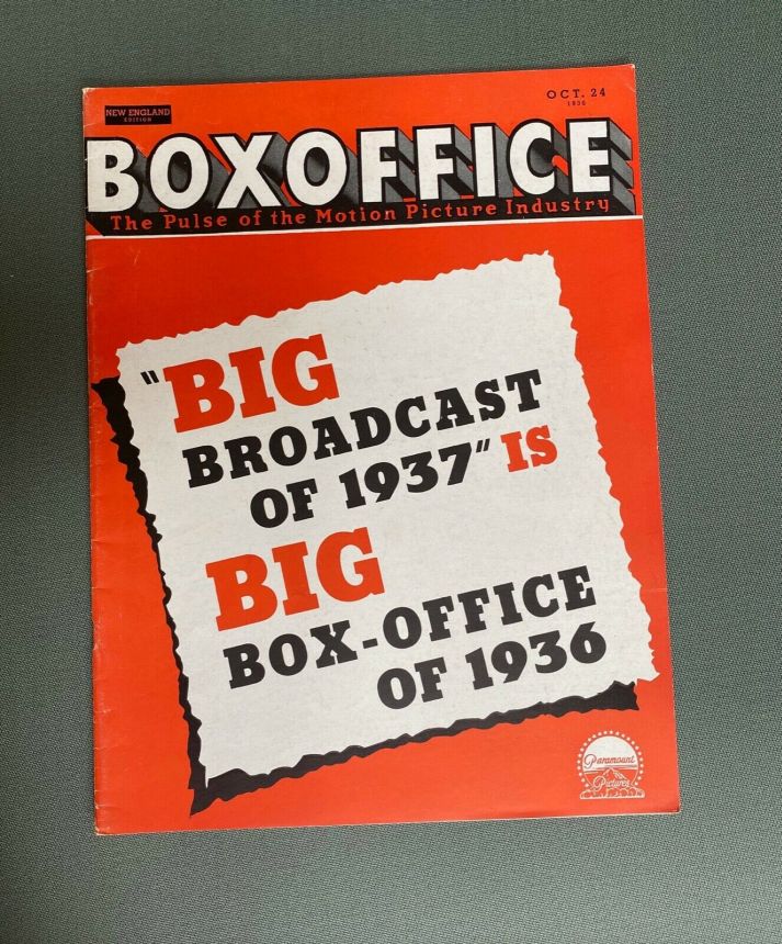 BOXOFFICE magazine side cover 24 October 1936