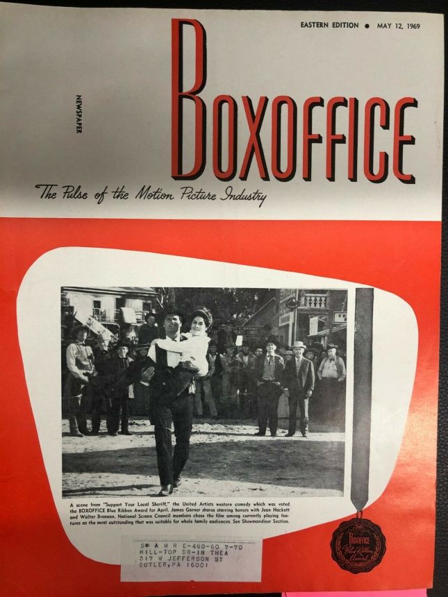 BOXOFFICE magazine side cover 12 May 1969