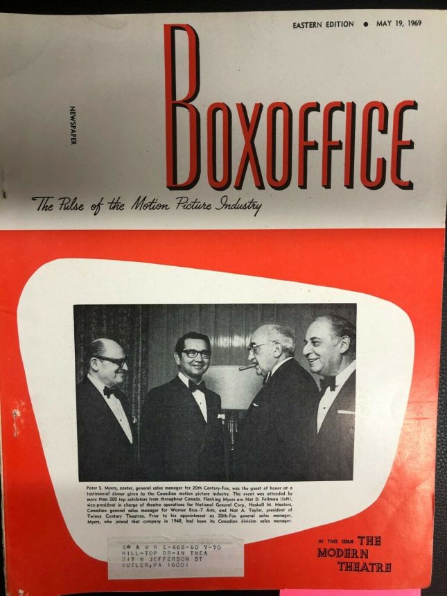 BOXOFFICE magazine side cover 19 May 1969