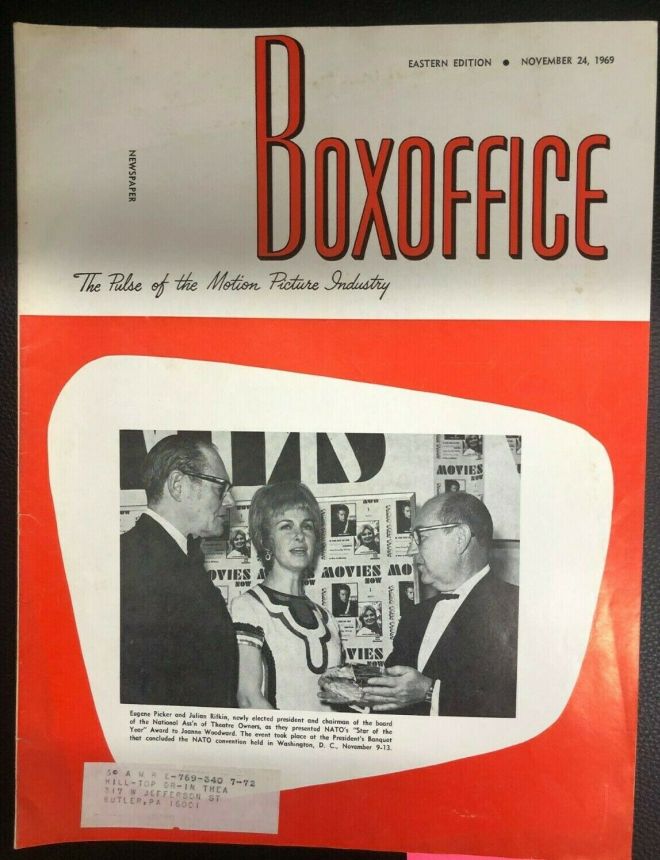 BOXOFFICE magazine side cover 24 November 1969