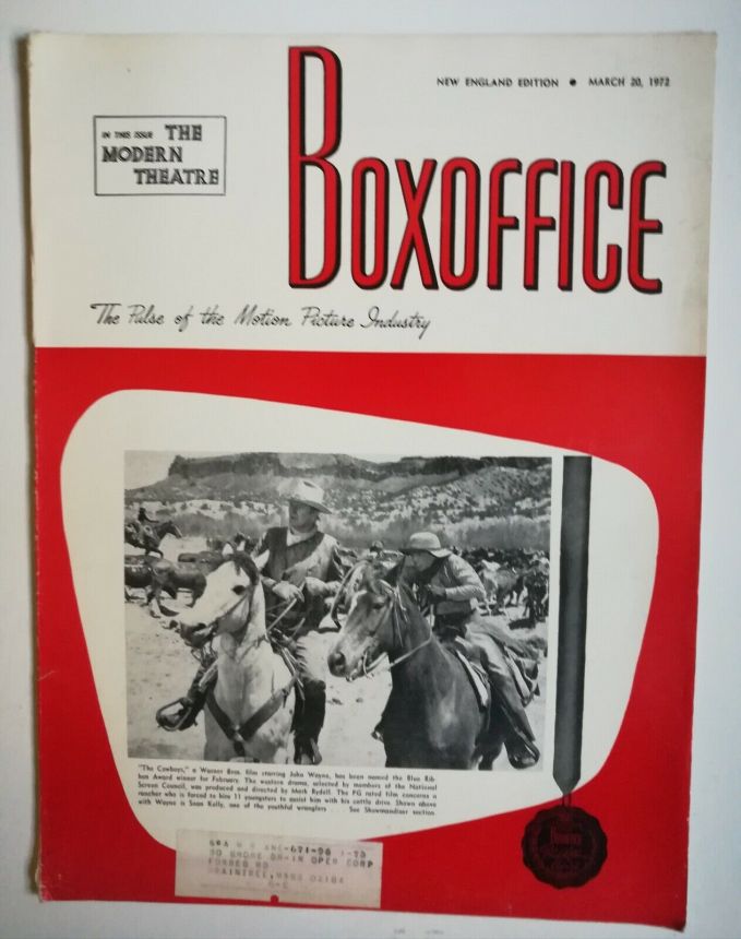 BOXOFFICE magazine side cover 20 March 1972
