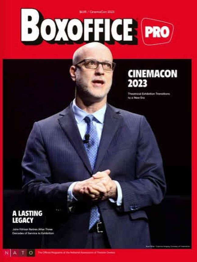 BOXOFFICE magazine side cover  May/June 2023