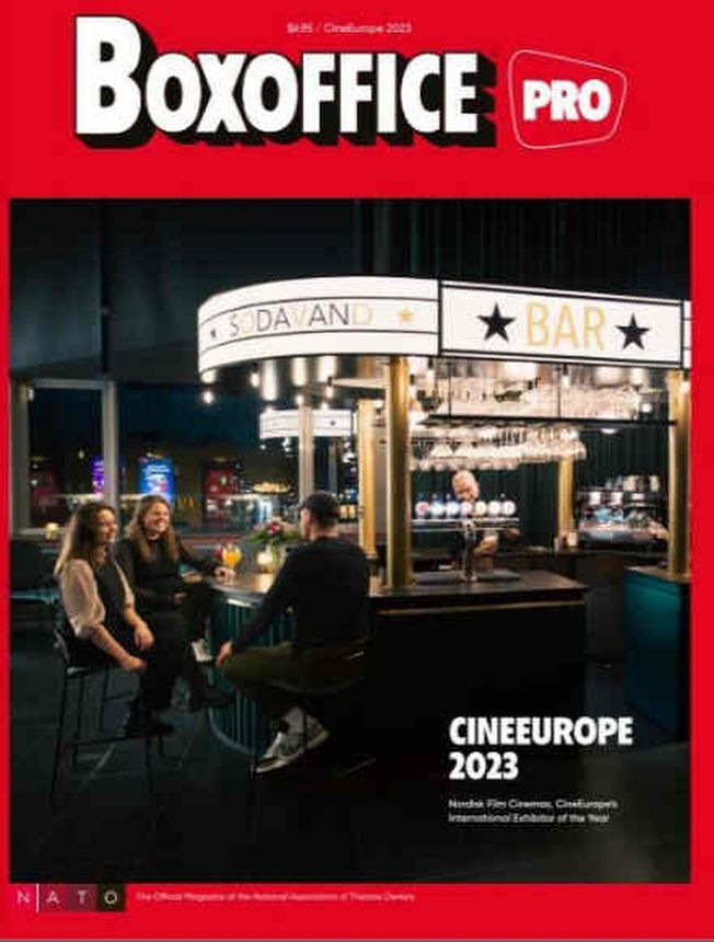 BOXOFFICE magazine side cover  July 2023