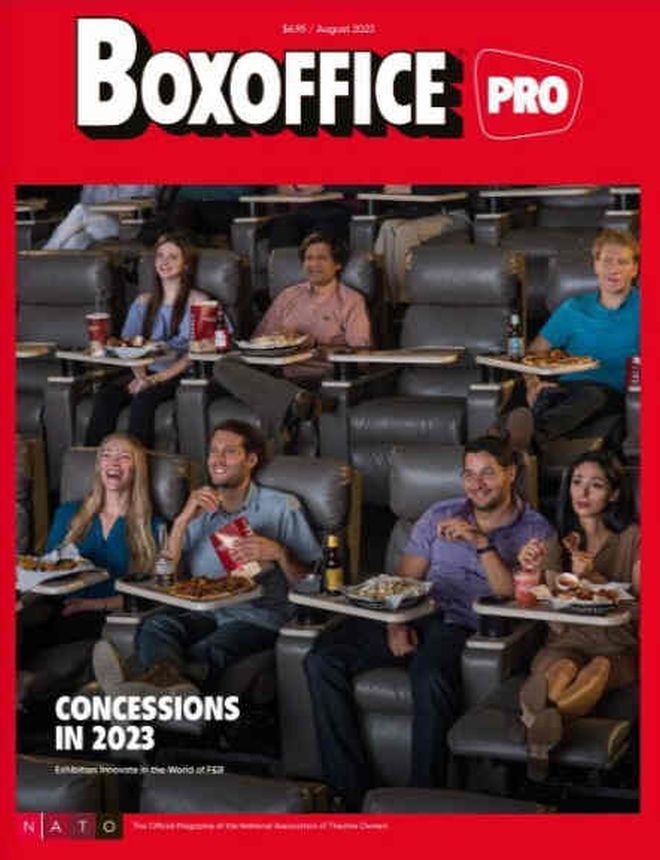 BOXOFFICE magazine side cover  August 2023
