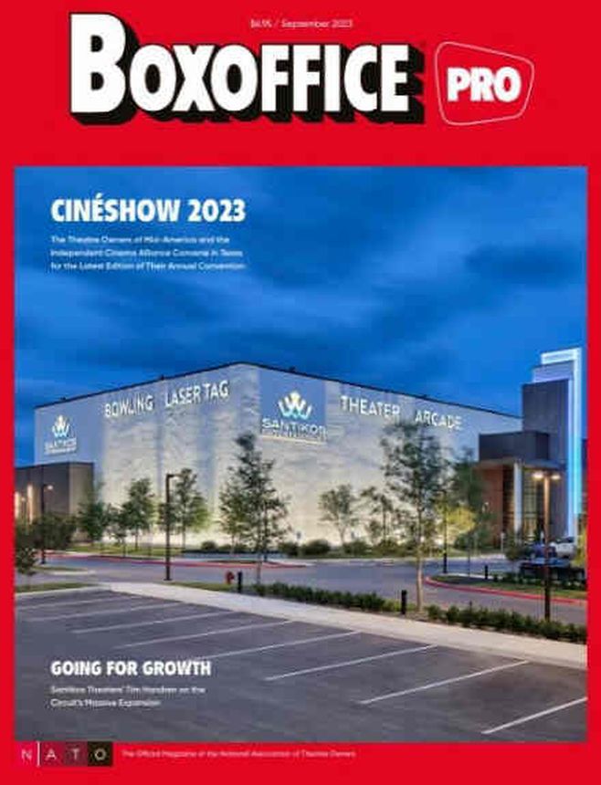 BOXOFFICE magazine side cover  September 2023