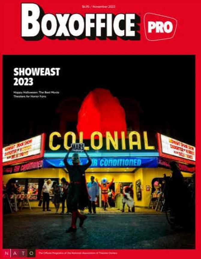 BOXOFFICE magazine side cover  November/December 2023