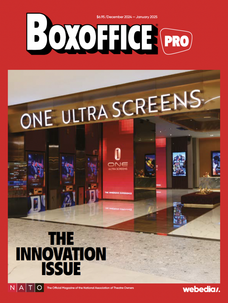 BOXOFFICE magazine side cover  December 2024/ January 2025 
