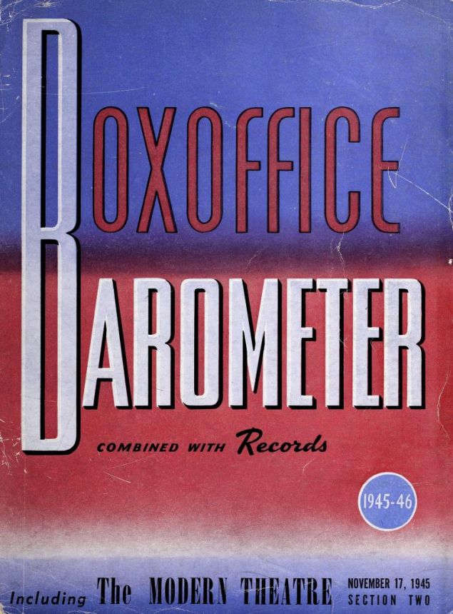 BOX OFFICE BAROMETER magazine side cover 17 November 1945