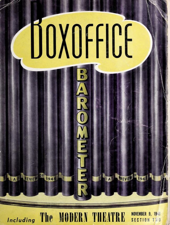 BOX OFFICE BAROMETER magazine side cover 9 November 1946