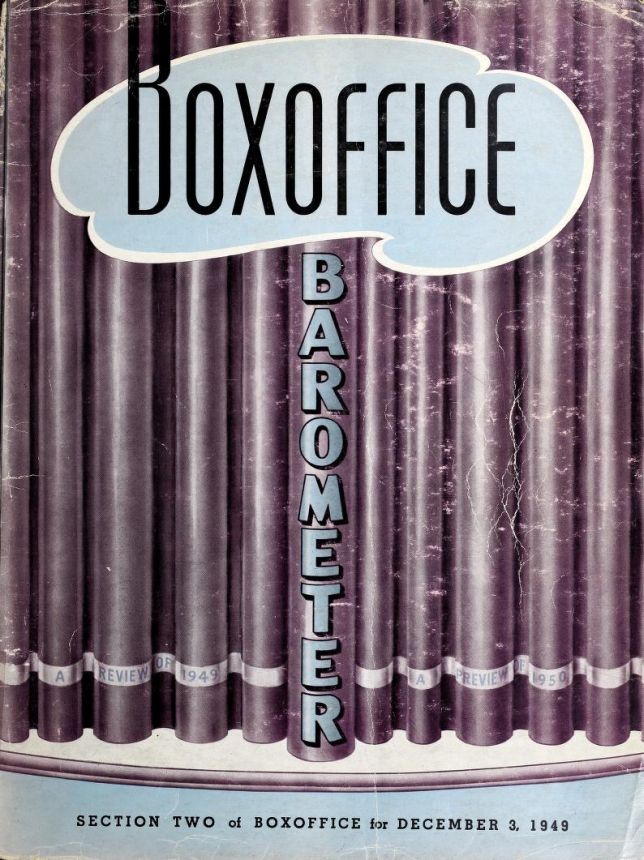BOX OFFICE BAROMETER magazine side cover 3 December 1949