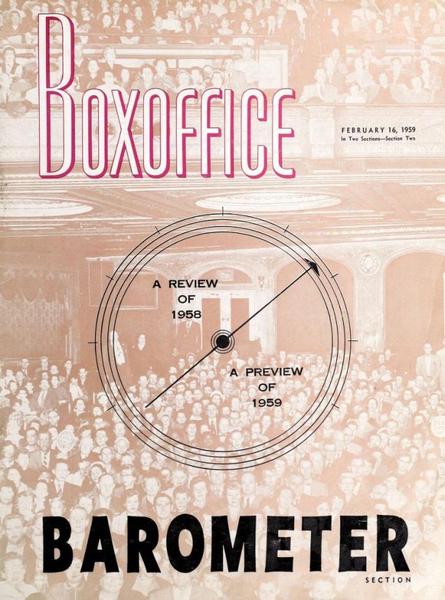 BOX OFFICE BAROMETER magazine side cover 16 February 1959