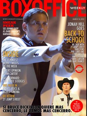BOXOFFICE WEEKLY magazine side cover 16 March 2012
