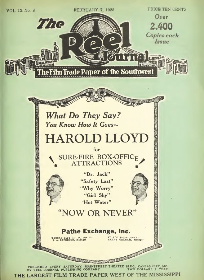 REEL JOURNAL magazine side cover 7 February 1925