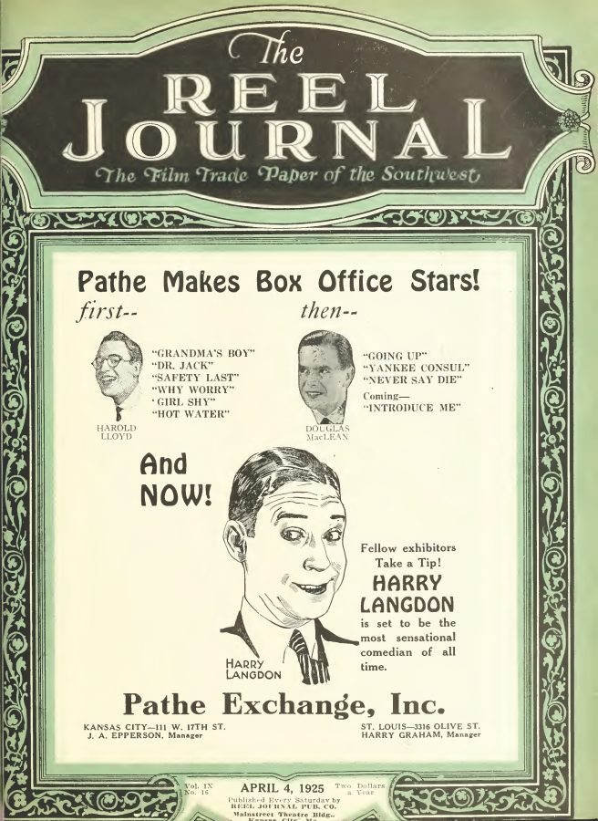 REEL JOURNAL magazine side cover 4 April 1925