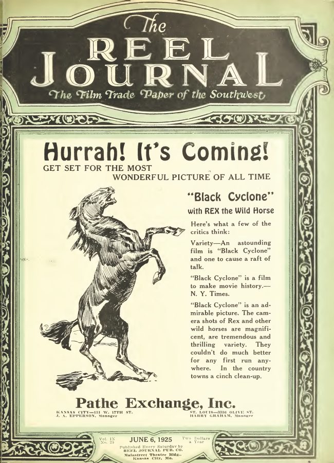 REEL JOURNAL magazine side cover 6 June 1925