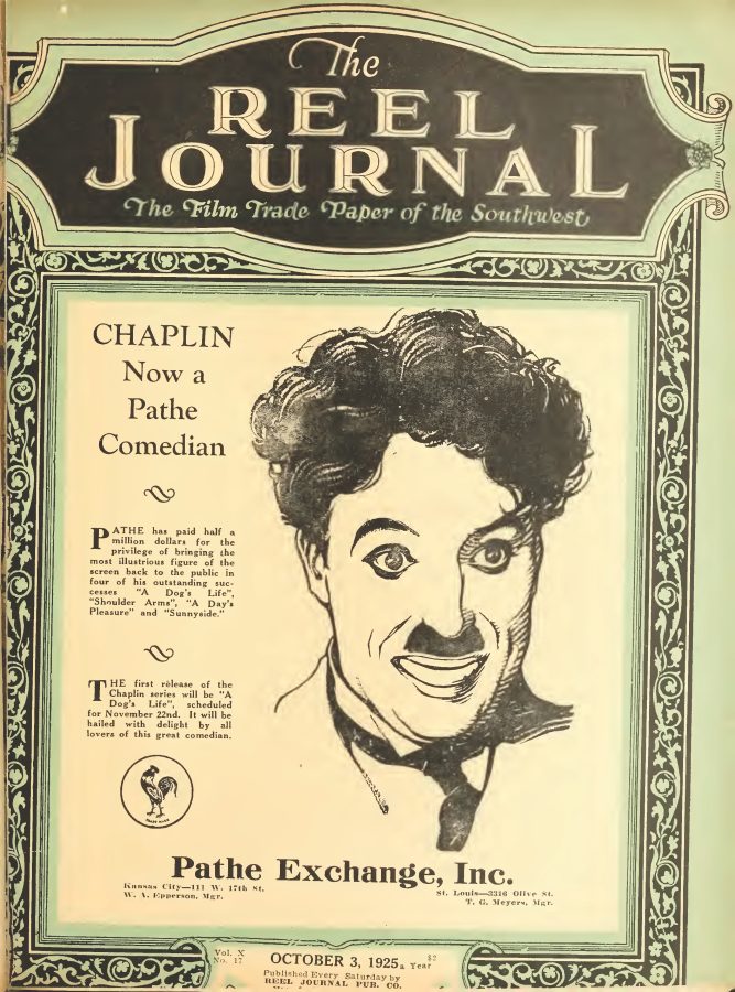 REEL JOURNAL magazine side cover 3 October 1925