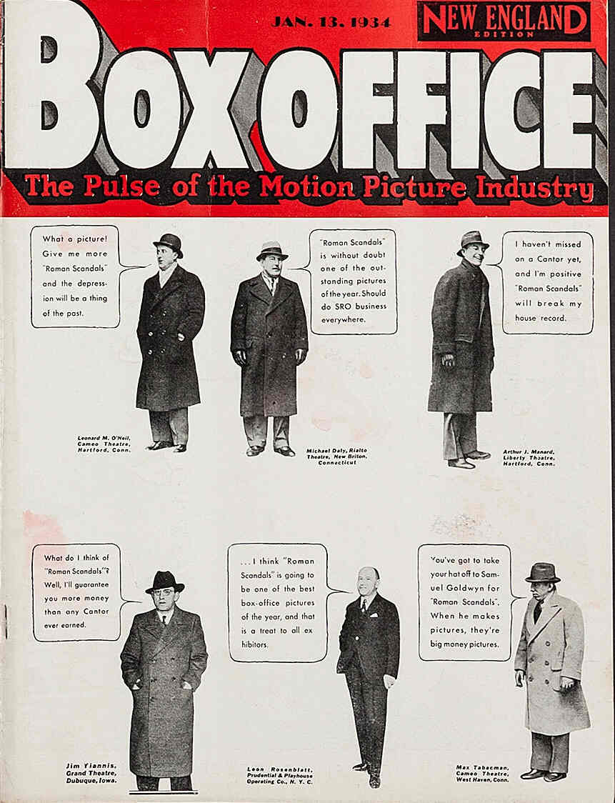 BOXOFFICE magazine side cover 13 January 1934