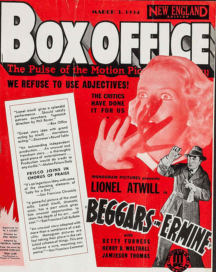 BOXOFFICE magazine side cover 3 March 1934