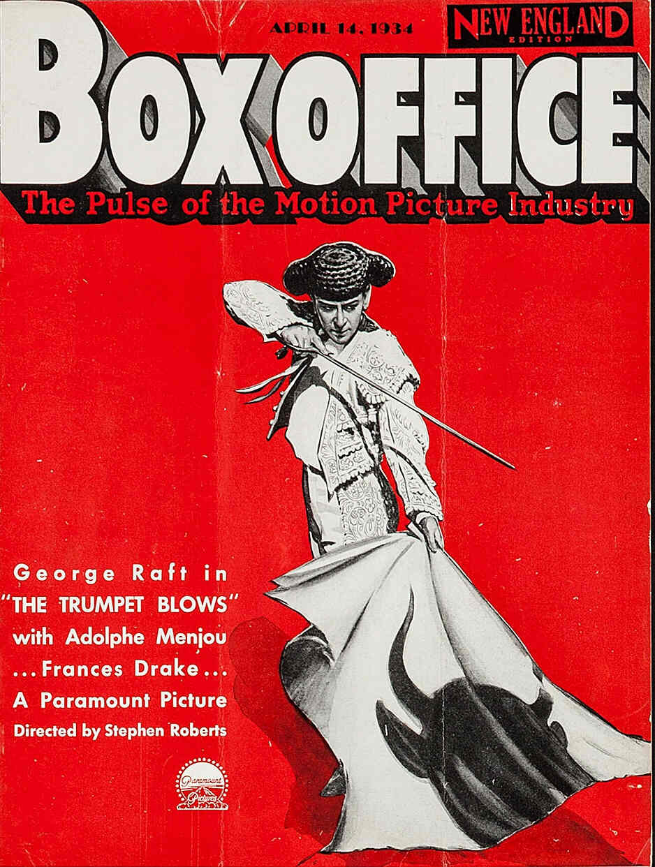 BOXOFFICE magazine side cover 14 April 1934