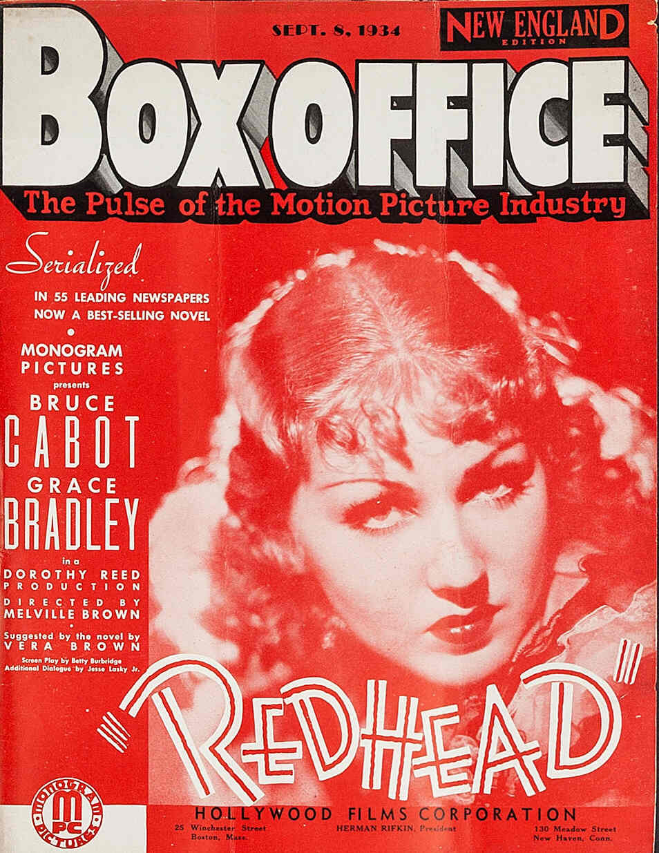 BOXOFFICE magazine side cover 8 September 1934