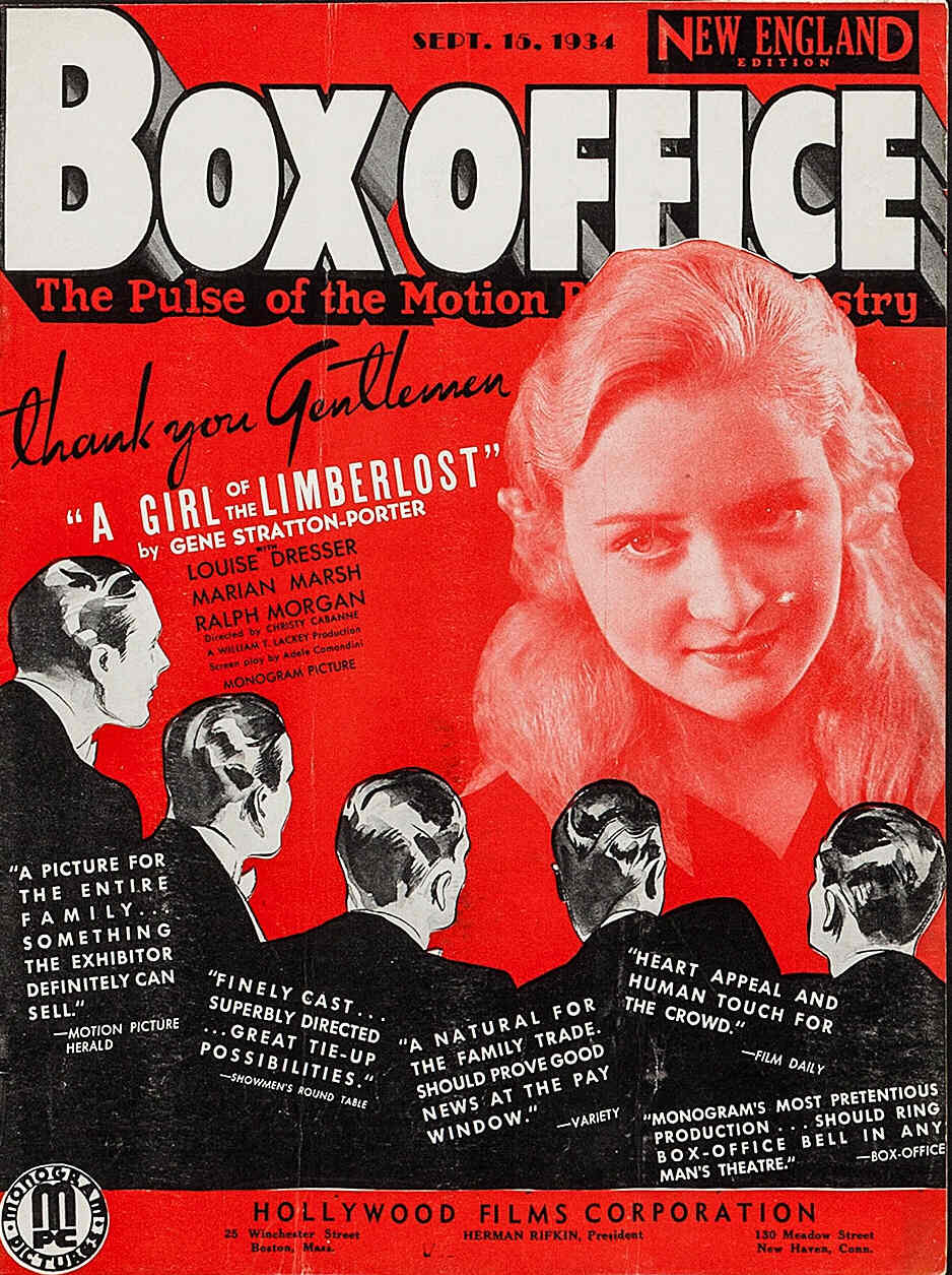 BOXOFFICE magazine side cover 15 September 1934