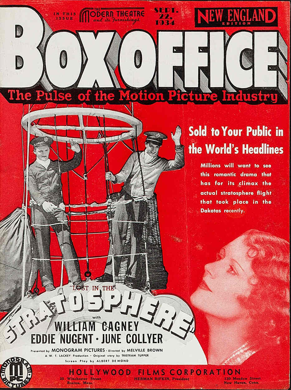 BOXOFFICE magazine side cover 22 September 1934