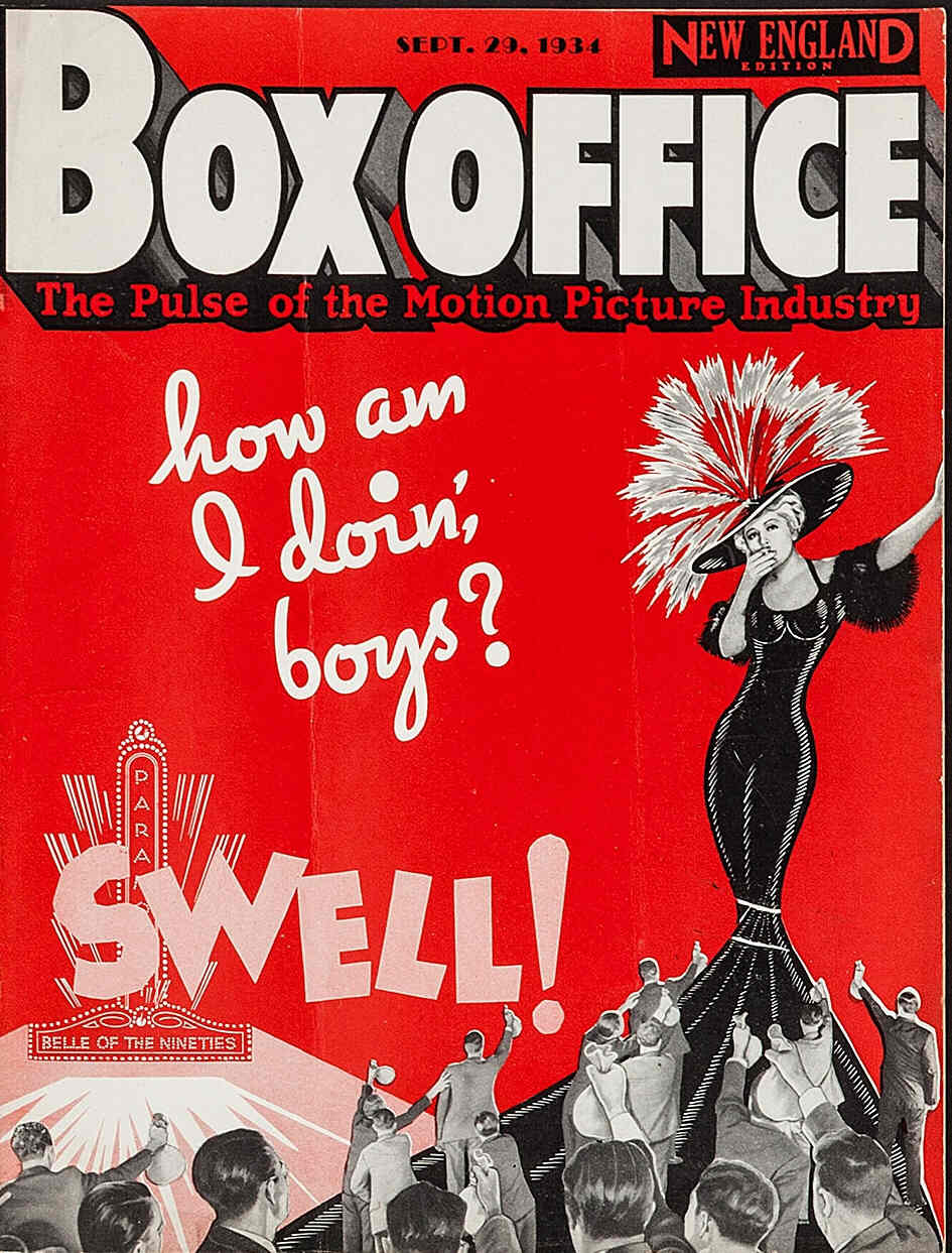 BOXOFFICE magazine side cover 29 September 1934