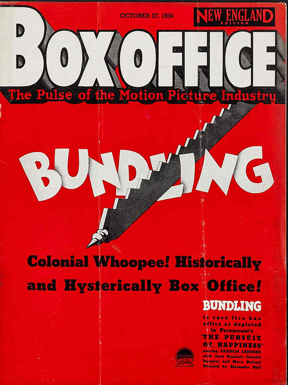 BOXOFFICE magazine side cover 27 October 1934