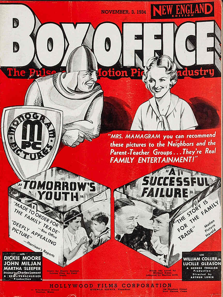 BOXOFFICE magazine side cover 3 November 1934