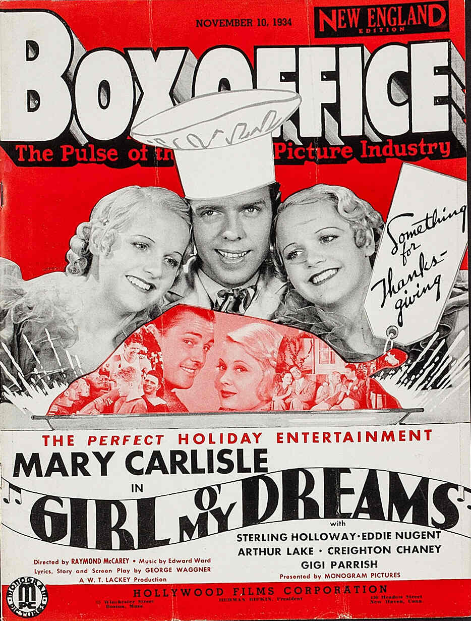 BOXOFFICE magazine side cover 10 November 1934