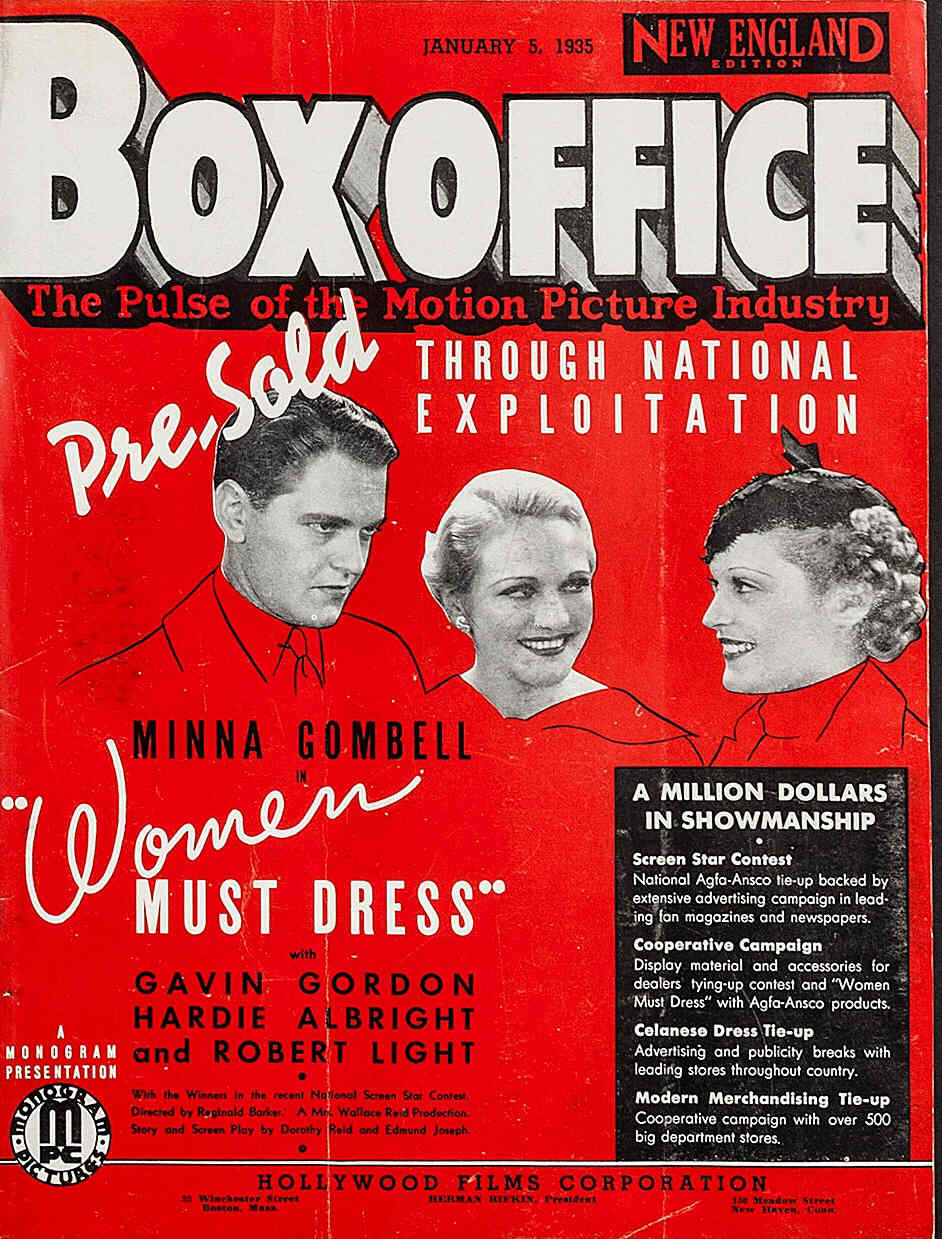 BOXOFFICE magazine side cover 5 January 1935