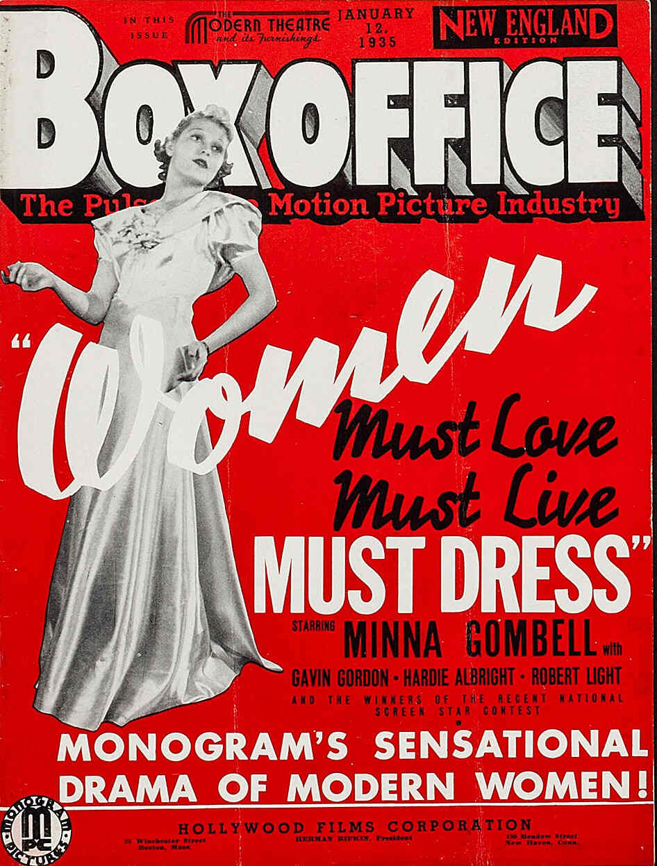 BOXOFFICE magazine side cover 12 January 1935