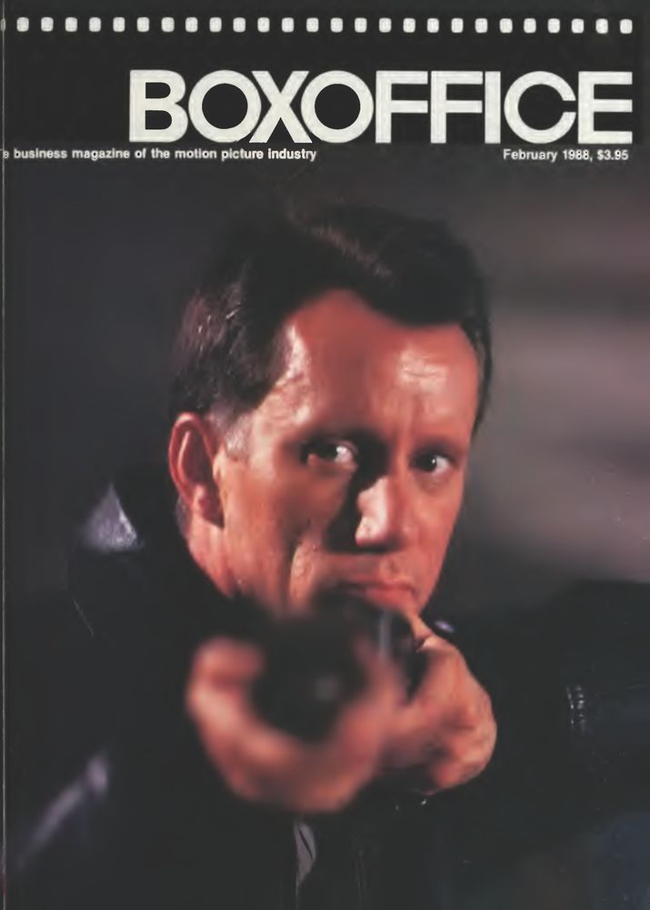 BOXOFFICE magazine side cover February 1988