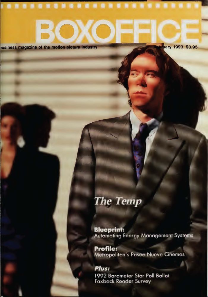 BOXOFFICE magazine side cover February 1993