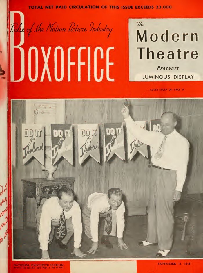 BOXOFFICE magazine side cover 11 September 1948