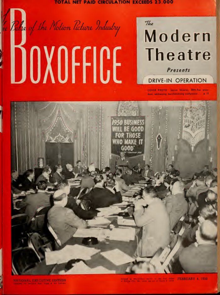 BOXOFFICE magazine side cover 4 February 1950