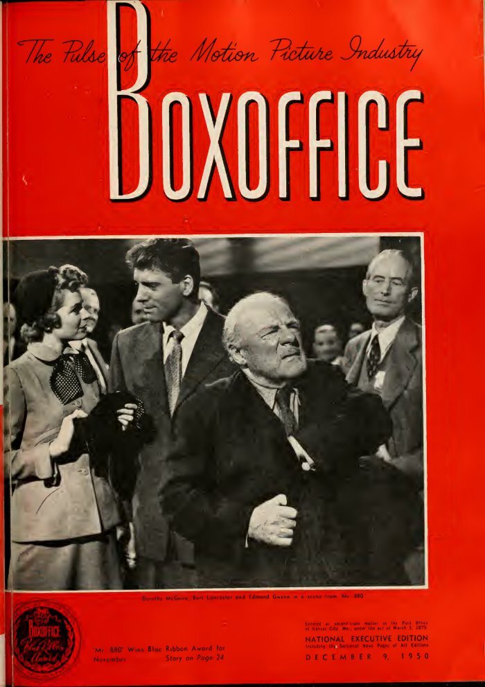 BOXOFFICE magazine side cover 9 December 1950