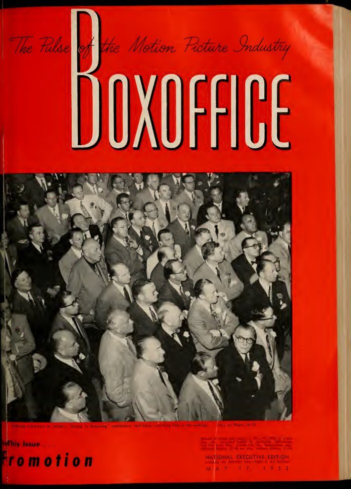 BOXOFFICE magazine side cover 17 May 1952