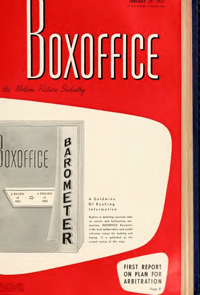 BOXOFFICE magazine side cover 29 January 1955