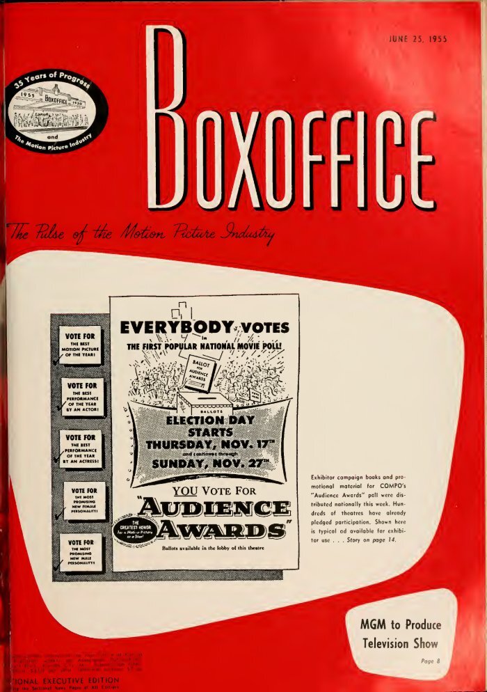 BOXOFFICE magazine side cover 25 June 1955