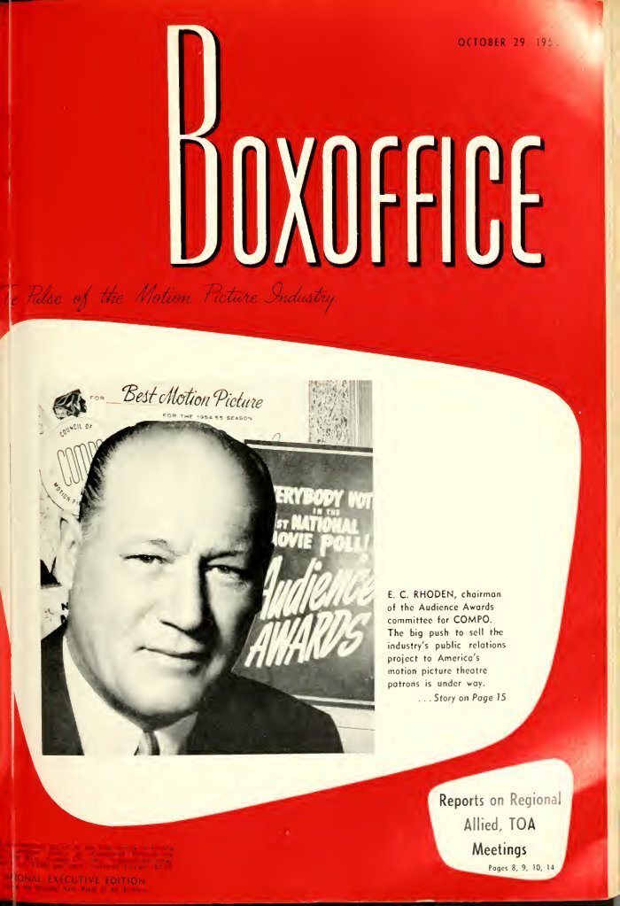 BOXOFFICE magazine side cover 29 October 1955