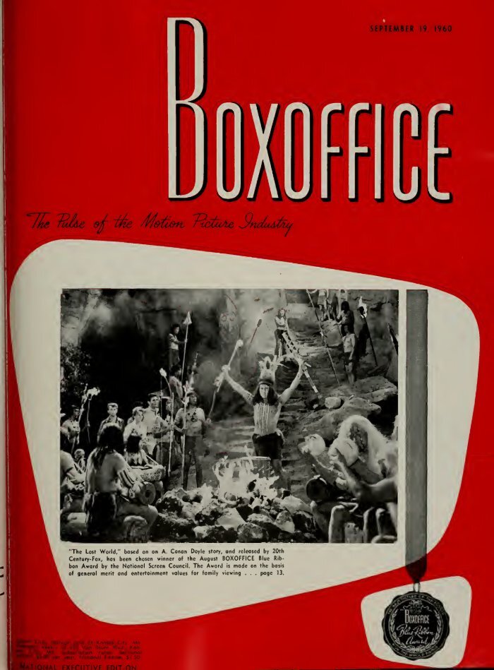 BOXOFFICE magazine side cover 19 September 1960