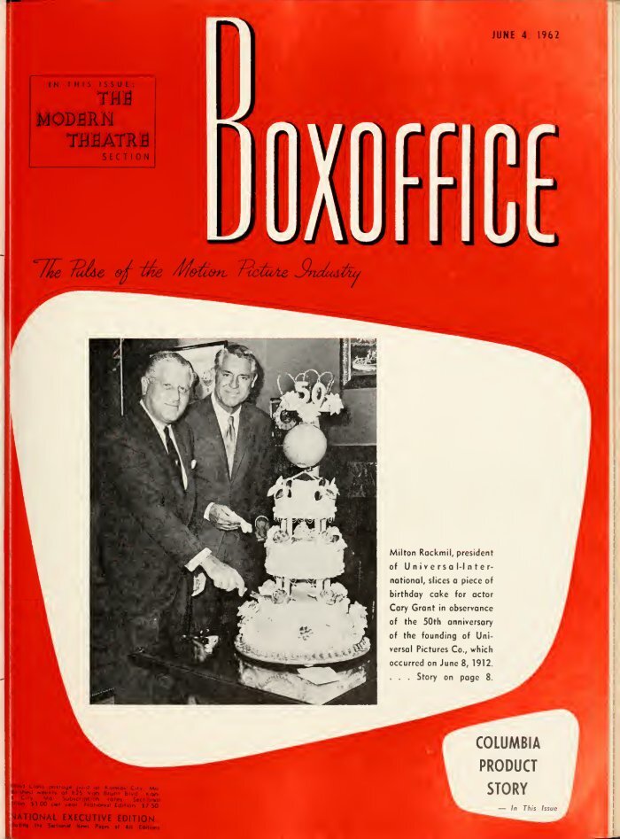 BOXOFFICE magazine side cover 4 June 1962