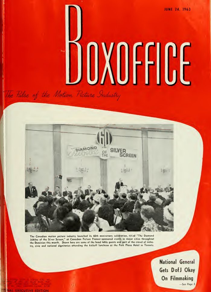 BOXOFFICE magazine side cover 24 June 1963