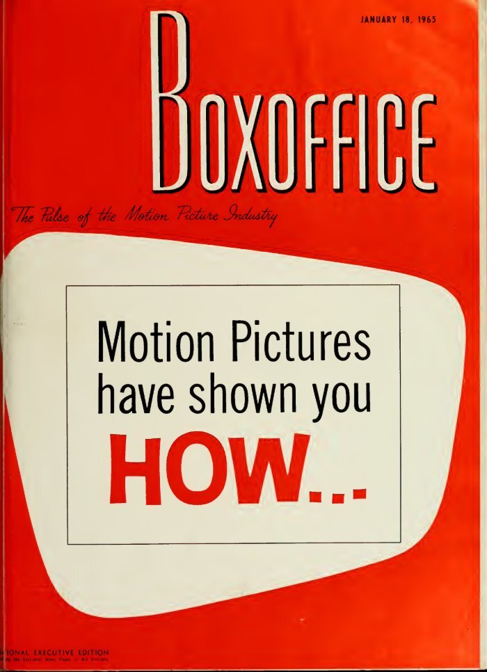 BOXOFFICE magazine side cover 18 January 1965